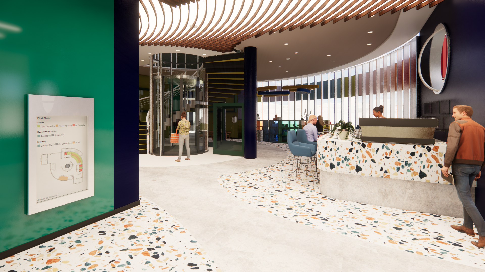 Rendering of Building Interior, West Entrance